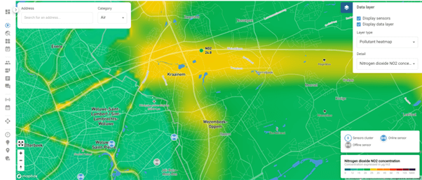 Outdoor air quality heat map Airscan